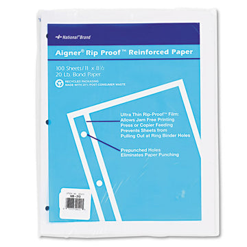 National® Rip Proof Reinforced Filler Paper, 3-hole, 8.5 X 11, Unruled, 100-pack freeshipping - TVN Wholesale